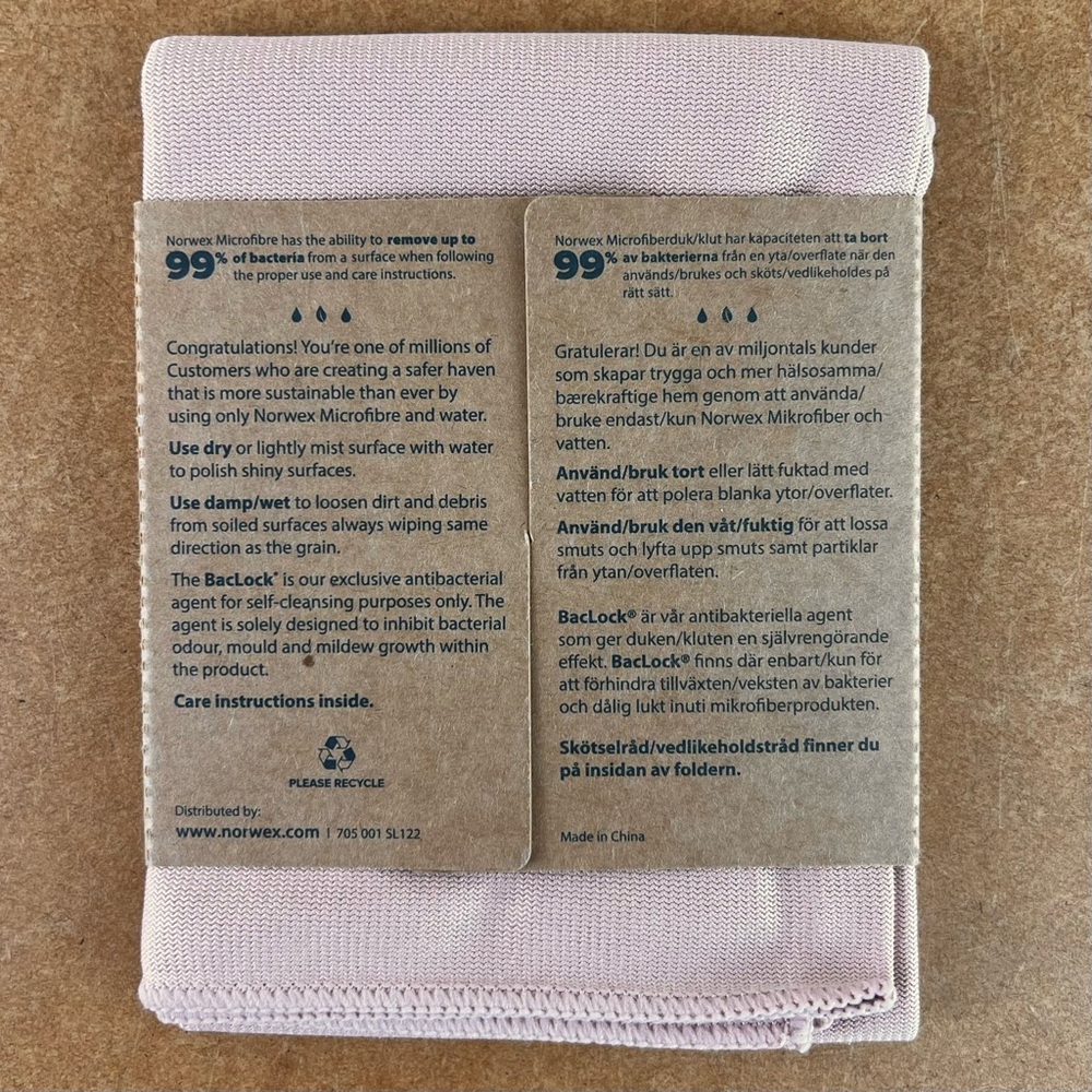 NEW NORWEX PINK MICROFIBER WINDOW CLOTH - Picture 2 of 3